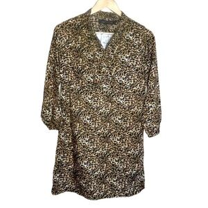 ZARA trafaluc leopard long sleeve shift dress